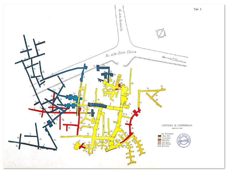 2 Pianta Catacombe Commodilla - in alto a sin ramificazione sotto Lotto 2