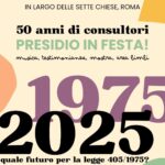 Cinquant'anni di consultori: festa a largo delle Sette Chiese locandina festa del consultorio 2025