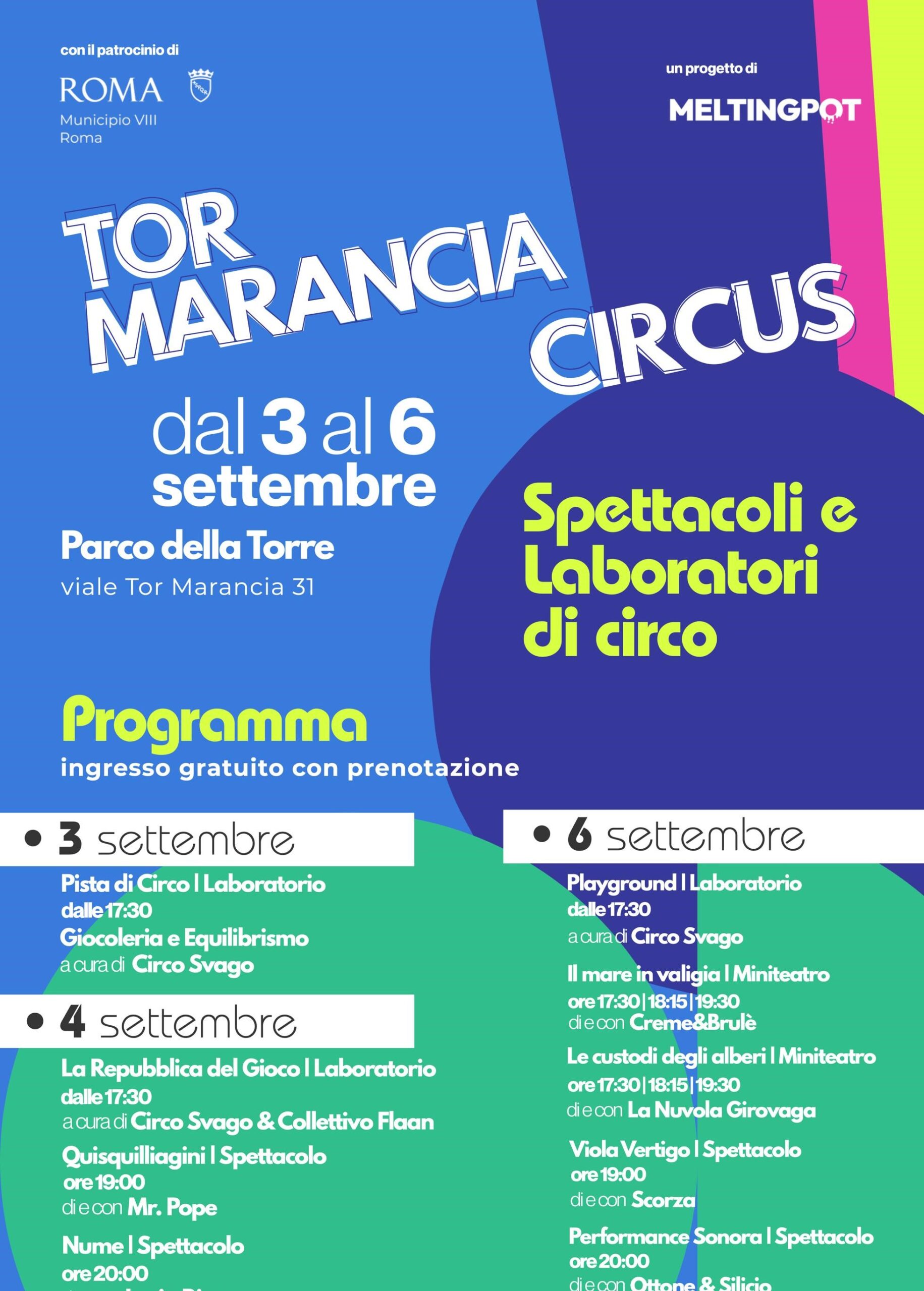 Torna il circo a Tor Marancia: le iniziative al Parco della Torre